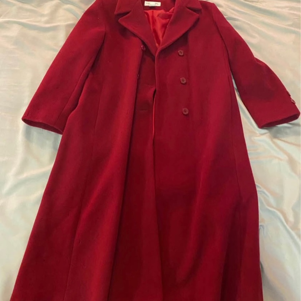 Women’s Sabrina Deep Red Wool-Blend Coat